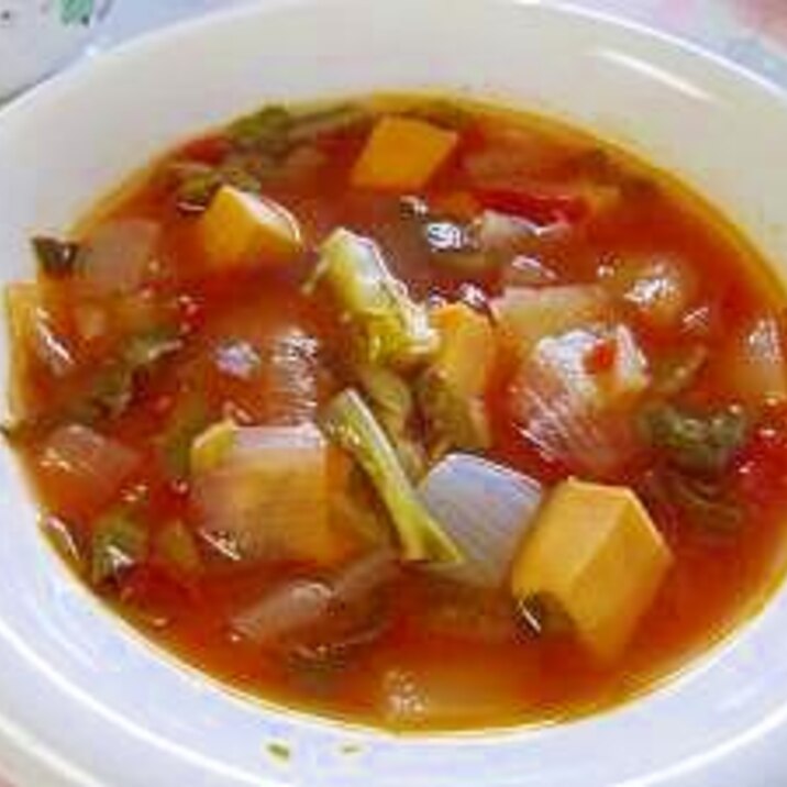 春野菜と高野豆腐のトマトスープ